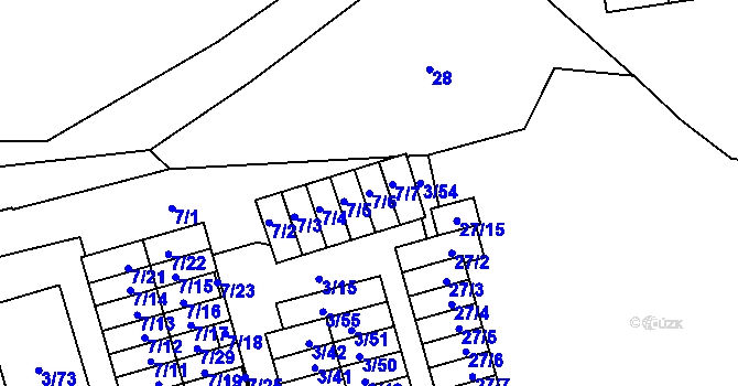 Parcela st. 7/6 v KÚ Dolní Líštná, Katastrální mapa