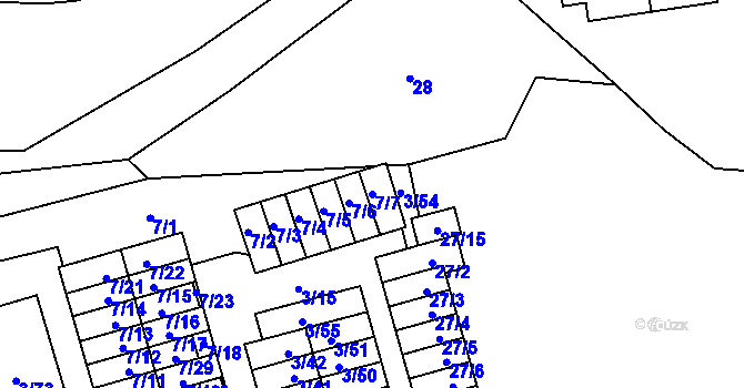 Parcela st. 7/7 v KÚ Dolní Líštná, Katastrální mapa
