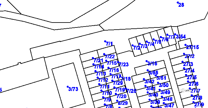 Parcela st. 7/22 v KÚ Dolní Líštná, Katastrální mapa