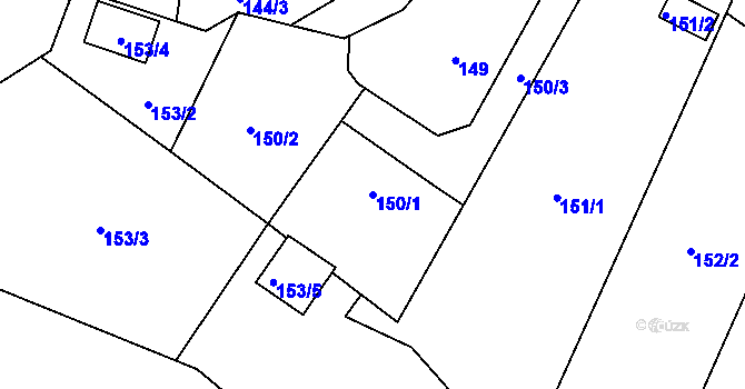Parcela st. 150/1 v KÚ Dolní Líštná, Katastrální mapa