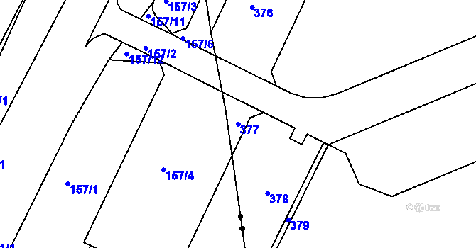 Parcela st. 377 v KÚ Dolní Líštná, Katastrální mapa
