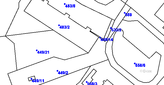 Parcela st. 483/4 v KÚ Dolní Líštná, Katastrální mapa