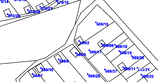 Parcela st. 569/2 v KÚ Dolní Líštná, Katastrální mapa