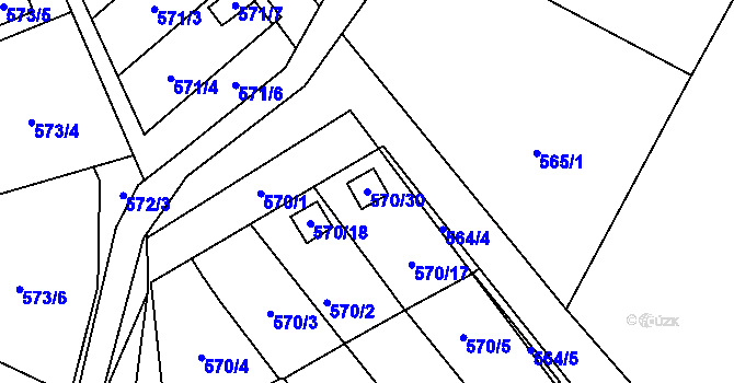Parcela st. 570/30 v KÚ Dolní Líštná, Katastrální mapa