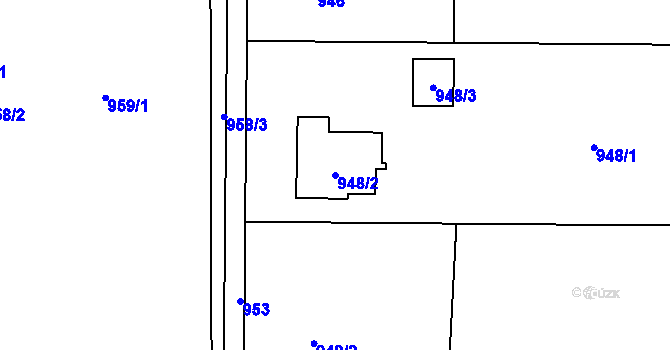 Parcela st. 948/2 v KÚ Dolní Líštná, Katastrální mapa