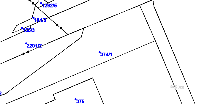 Parcela st. 374/1 v KÚ Dolní Líštná, Katastrální mapa