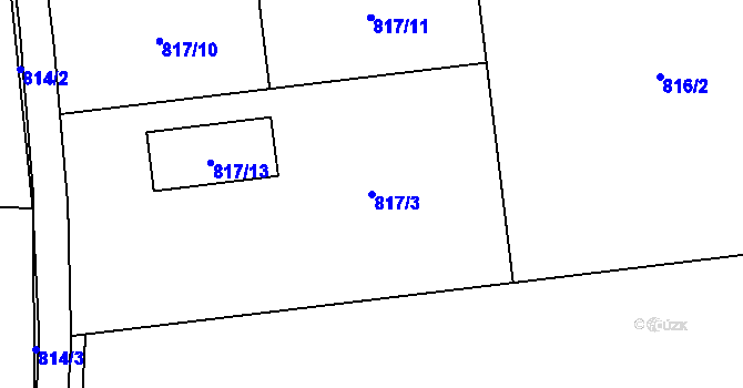 Parcela st. 817/3 v KÚ Dolní Líštná, Katastrální mapa