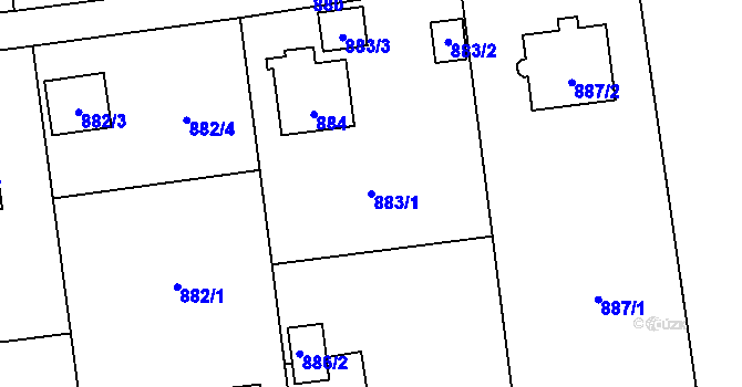 Parcela st. 883/1 v KÚ Dolní Líštná, Katastrální mapa
