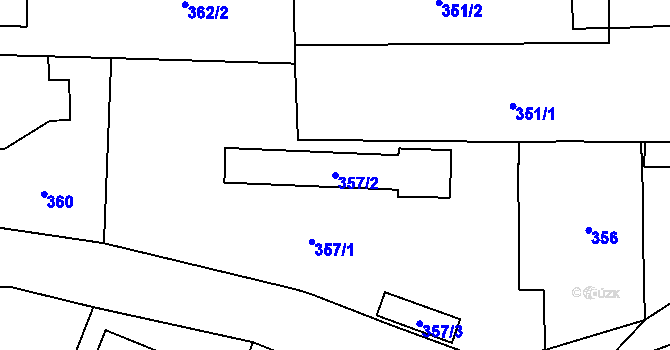 Parcela st. 357/2 v KÚ Dolní Líštná, Katastrální mapa