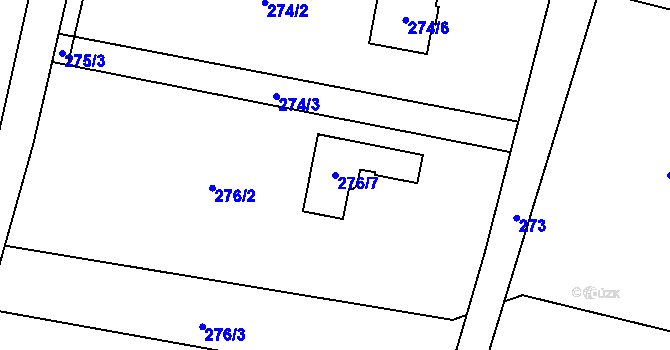 Parcela st. 276/7 v KÚ Dolní Líštná, Katastrální mapa