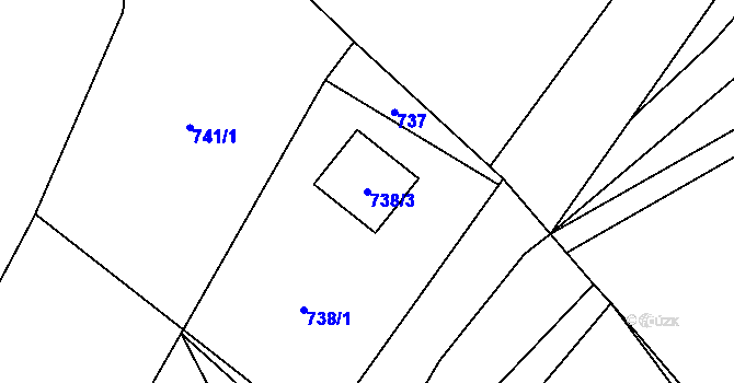 Parcela st. 738/3 v KÚ Dolní Líštná, Katastrální mapa