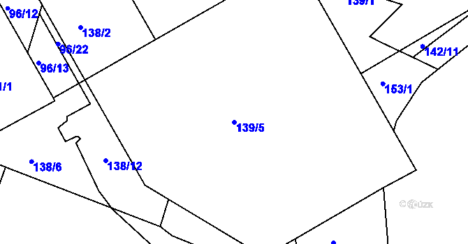 Parcela st. 139/5 v KÚ Lyžbice, Katastrální mapa