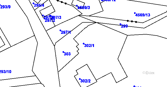 Parcela st. 302/1 v KÚ Lyžbice, Katastrální mapa
