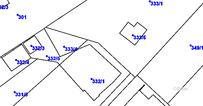 Parcela st. 333/2 v KÚ Lyžbice, Katastrální mapa