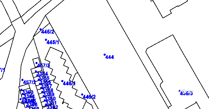 Parcela st. 444 v KÚ Lyžbice, Katastrální mapa