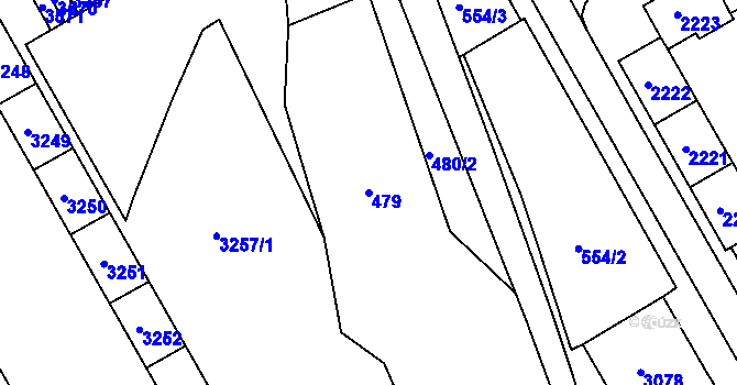 Parcela st. 479 v KÚ Lyžbice, Katastrální mapa