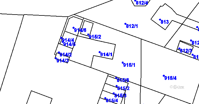 Parcela st. 914/1 v KÚ Lyžbice, Katastrální mapa