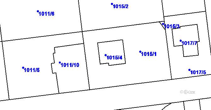 Parcela st. 1015/4 v KÚ Lyžbice, Katastrální mapa
