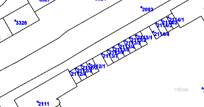 Parcela st. 2113/7 v KÚ Lyžbice, Katastrální mapa