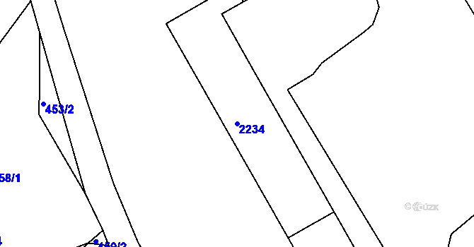 Parcela st. 2234 v KÚ Lyžbice, Katastrální mapa