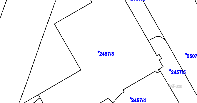 Parcela st. 2457/3 v KÚ Lyžbice, Katastrální mapa