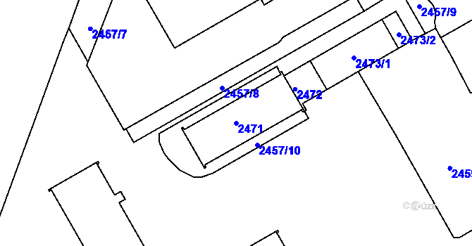 Parcela st. 2471 v KÚ Lyžbice, Katastrální mapa