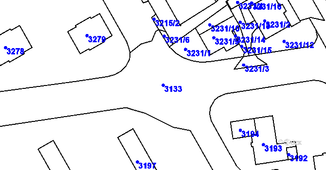 Parcela st. 3133 v KÚ Lyžbice, Katastrální mapa