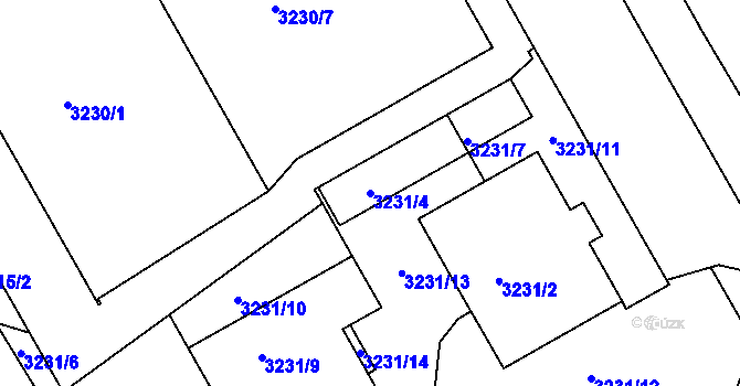 Parcela st. 3231/4 v KÚ Lyžbice, Katastrální mapa