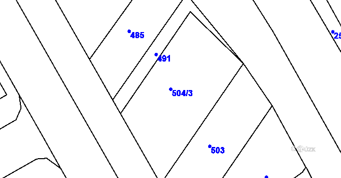 Parcela st. 504/3 v KÚ Lyžbice, Katastrální mapa