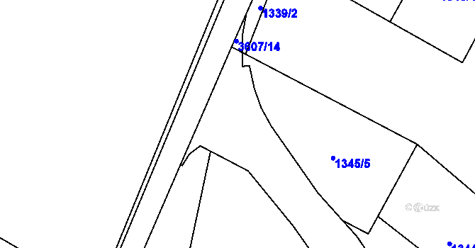 Parcela st. 3607/12 v KÚ Lyžbice, Katastrální mapa