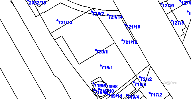 Parcela st. 720/1 v KÚ Lyžbice, Katastrální mapa