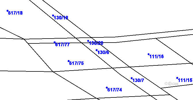 Parcela st. 130/6 v KÚ Třtěnice, Katastrální mapa