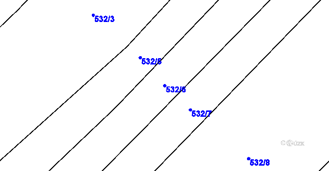 Parcela st. 532/6 v KÚ Třtěnice, Katastrální mapa