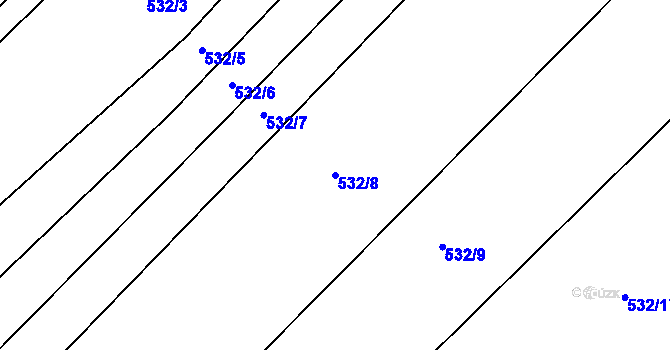 Parcela st. 532/8 v KÚ Třtěnice, Katastrální mapa