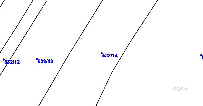 Parcela st. 532/14 v KÚ Třtěnice, Katastrální mapa
