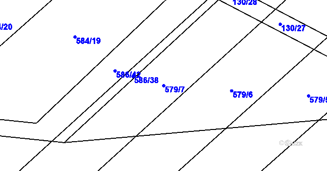 Parcela st. 579/7 v KÚ Třtěnice, Katastrální mapa