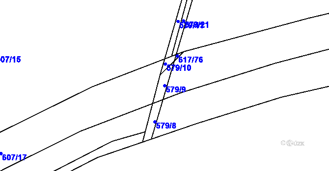 Parcela st. 579/9 v KÚ Třtěnice, Katastrální mapa