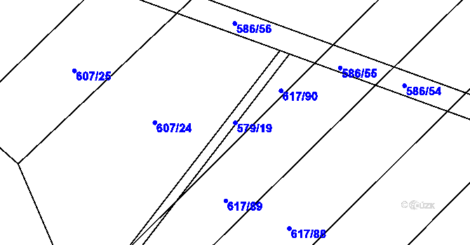 Parcela st. 579/19 v KÚ Třtěnice, Katastrální mapa