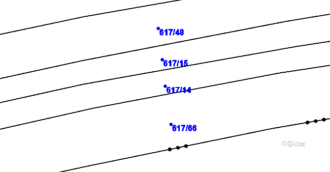 Parcela st. 617/14 v KÚ Třtěnice, Katastrální mapa