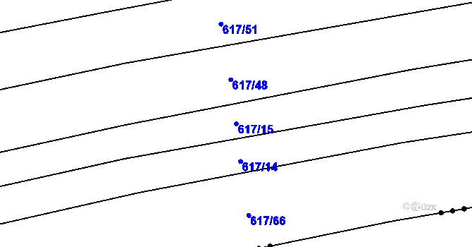 Parcela st. 617/15 v KÚ Třtěnice, Katastrální mapa