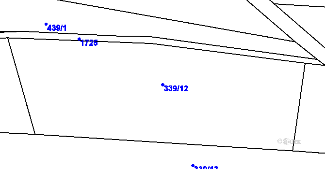 Parcela st. 339/12 v KÚ Mnichovský Týnec, Katastrální mapa