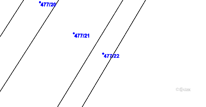 Parcela st. 477/22 v KÚ Třtěno, Katastrální mapa