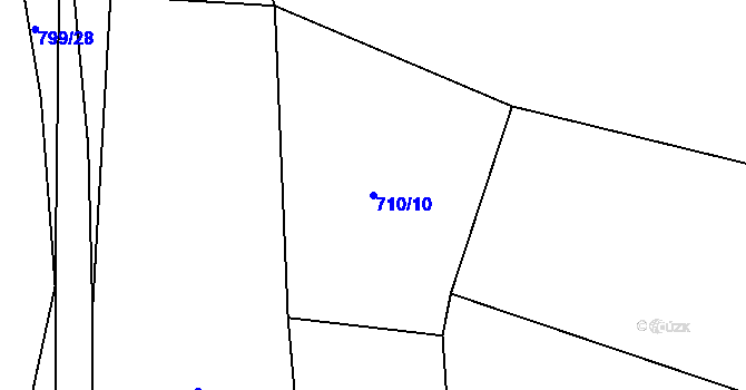 Parcela st. 710/10 v KÚ Třtěno, Katastrální mapa