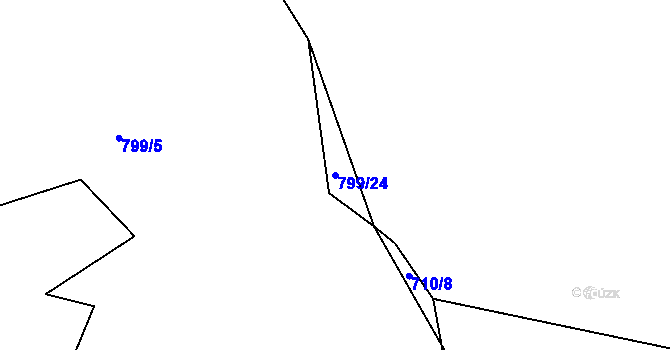 Parcela st. 799/24 v KÚ Třtěno, Katastrální mapa