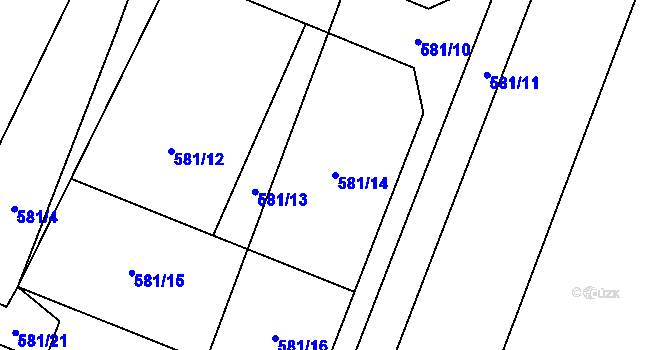 Parcela st. 581/14 v KÚ Třtice u Nového Strašecí, Katastrální mapa