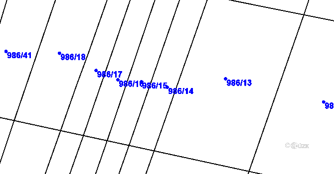 Parcela st. 986/14 v KÚ Třtice u Nového Strašecí, Katastrální mapa