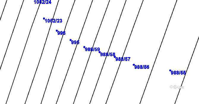 Parcela st. 988/58 v KÚ Třtice u Nového Strašecí, Katastrální mapa