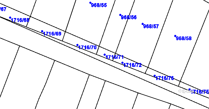 Parcela st. 1716/71 v KÚ Třtice u Nového Strašecí, Katastrální mapa
