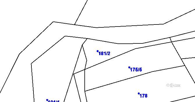 Parcela st. 181/2 v KÚ Dvorce u Tučap, Katastrální mapa