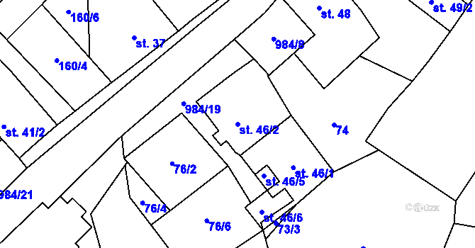 Parcela st. 46/2 v KÚ Tučapy u Soběslavi, Katastrální mapa